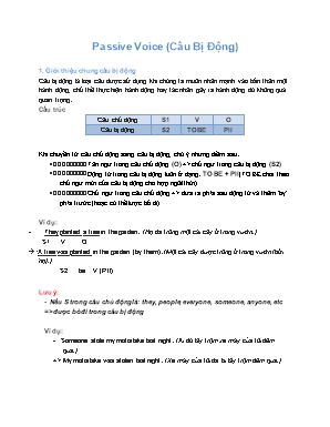 Chuyên đề Tiếng Anh Lớp 8 - Passive voice (Câu bi đông)